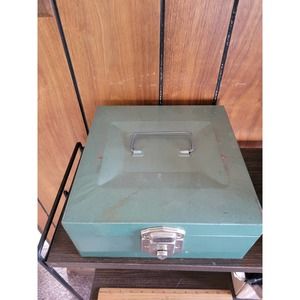 Vintage Porta-File by Skotch Kooler Green Tin Check File